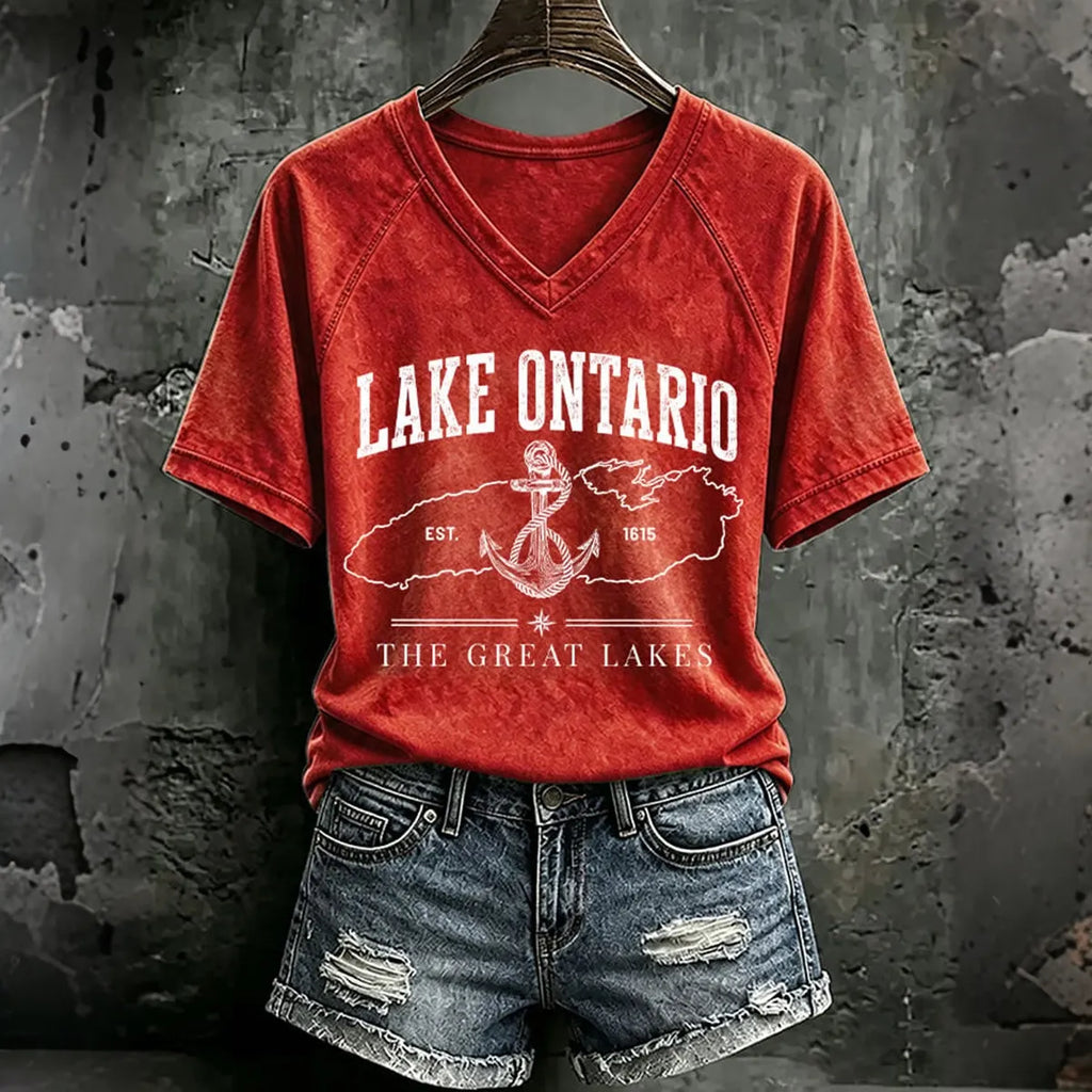 Women’s Lake Ontario Printed Casual T-shirt
