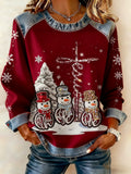 Women's Christmas Retro Print Casual Sweatshirt