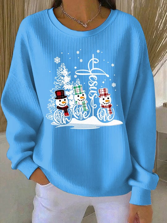 Women's Christmas Faith Print Crew Neck Sweatshirt
