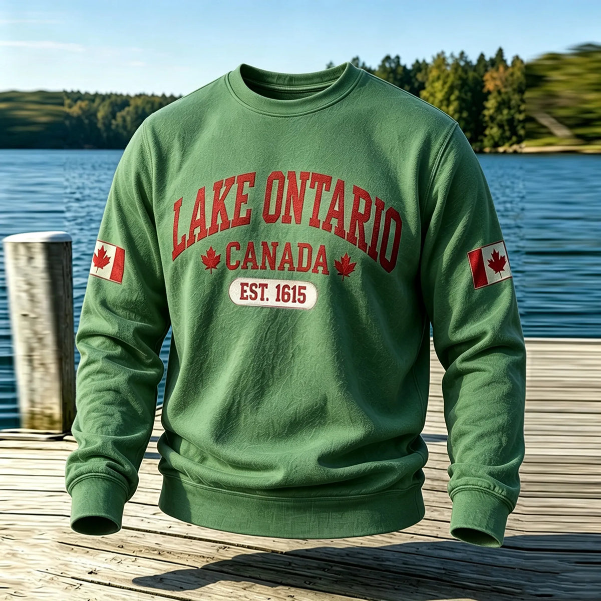 Men's 1615 Lake Ontario Printed Casual Warm Sweatshirt