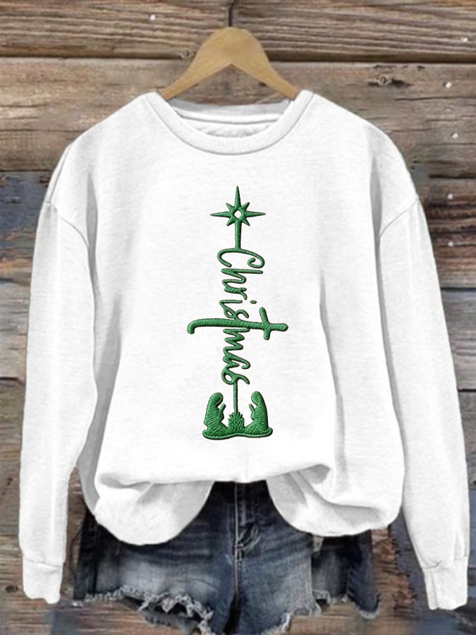 Women's Christmas Faith Print Sweatshirt