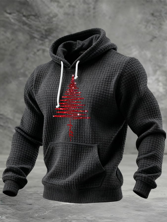 Men's Christmas Tree Print Hoodie