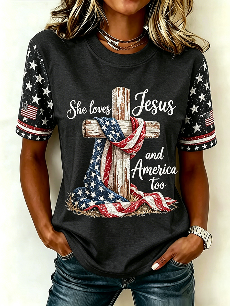250Th Anniversary Commemorative Faith Glitter Printed Round Neck Top In The United States