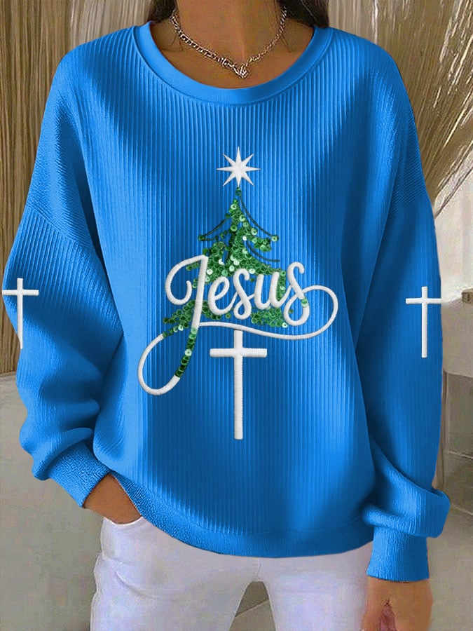 Women's Casual Print Long Sleeve Knit Top