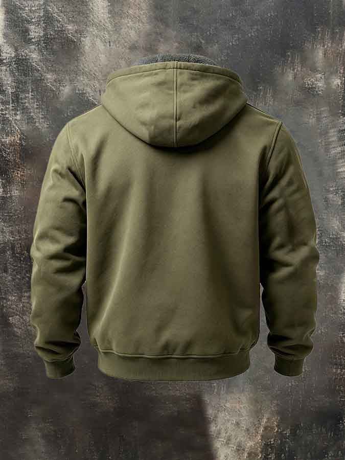 Men's Vintage Fleece-Lined Warm Hooded Jacket
