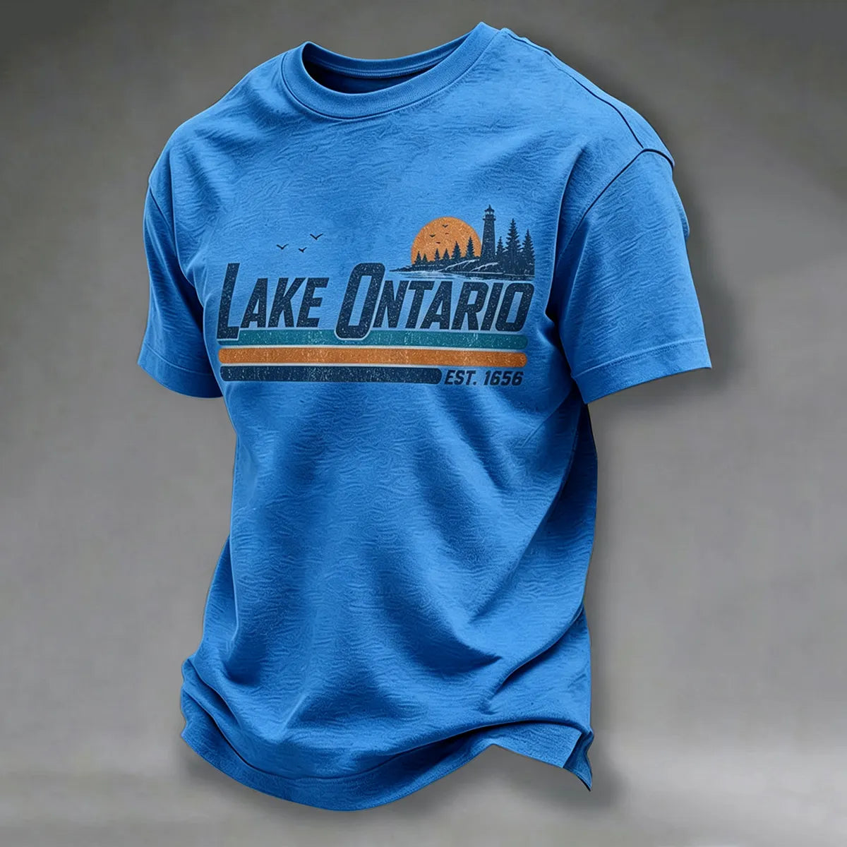 Men's Ontario Lake Printed Casual T-shirt