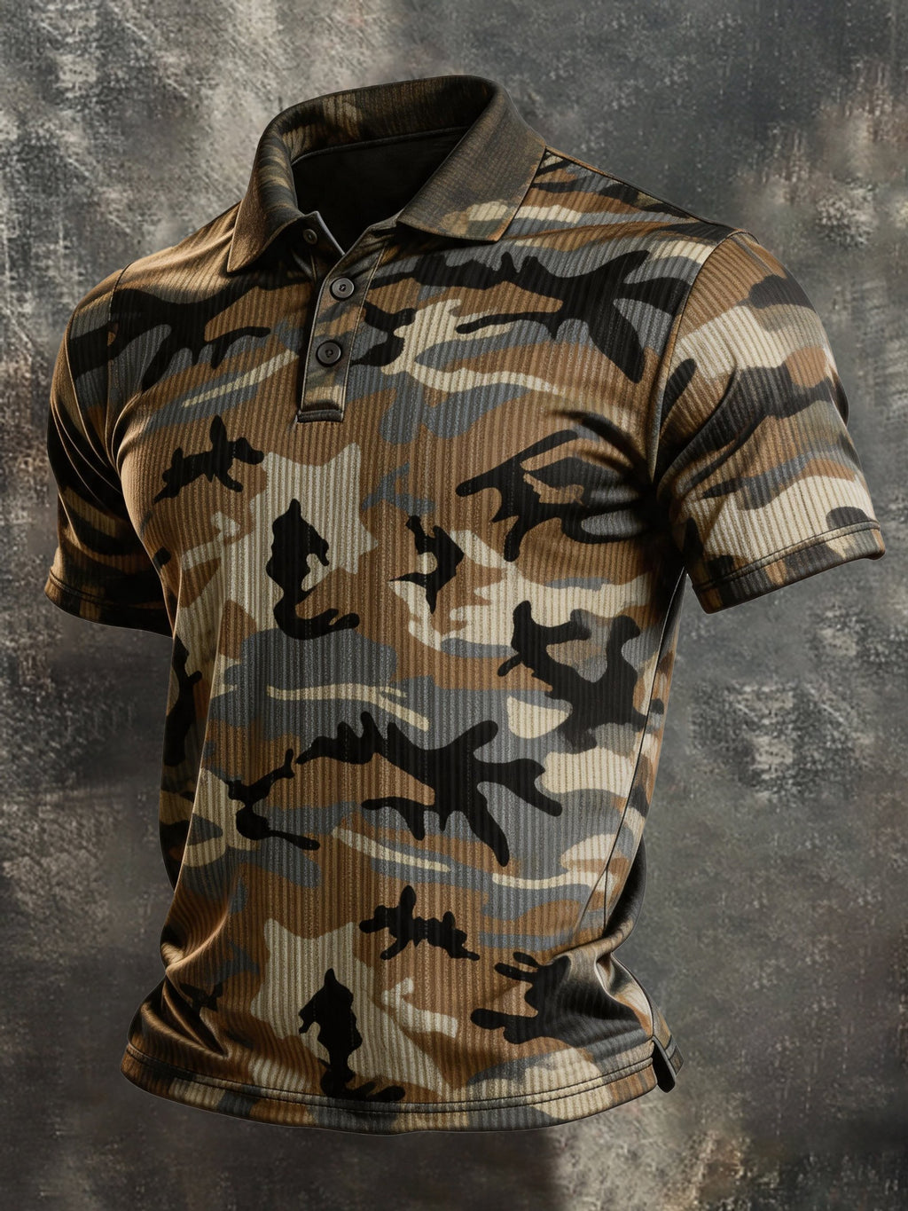 Men's Retro Color-Block Short-Sleeve Polo Shirt