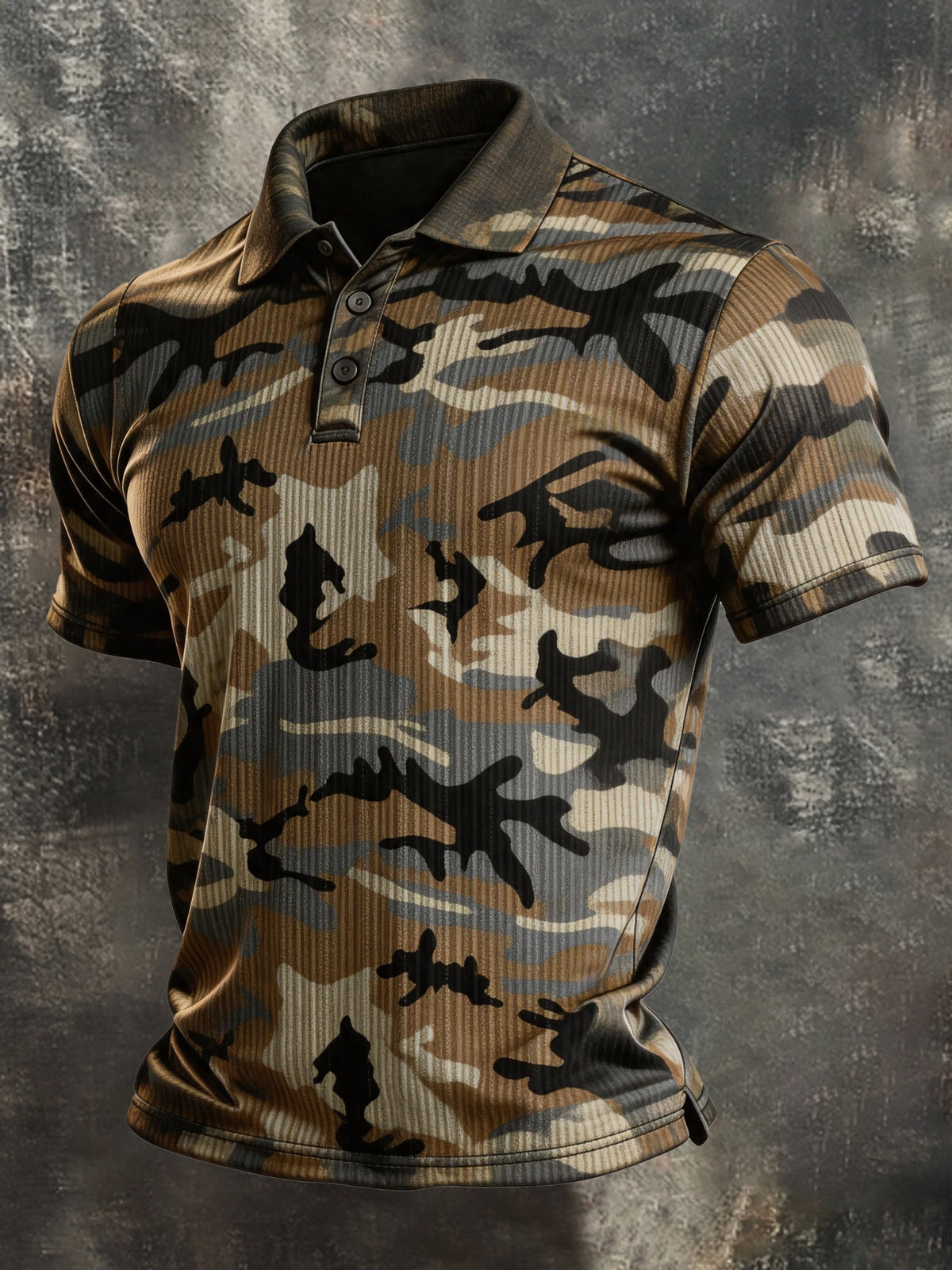 Men's Retro Color-Block Short-Sleeve Polo Shirt