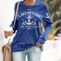 Retro Lake Ontario Est 1615 The Great Lakes Print Sweatshirt