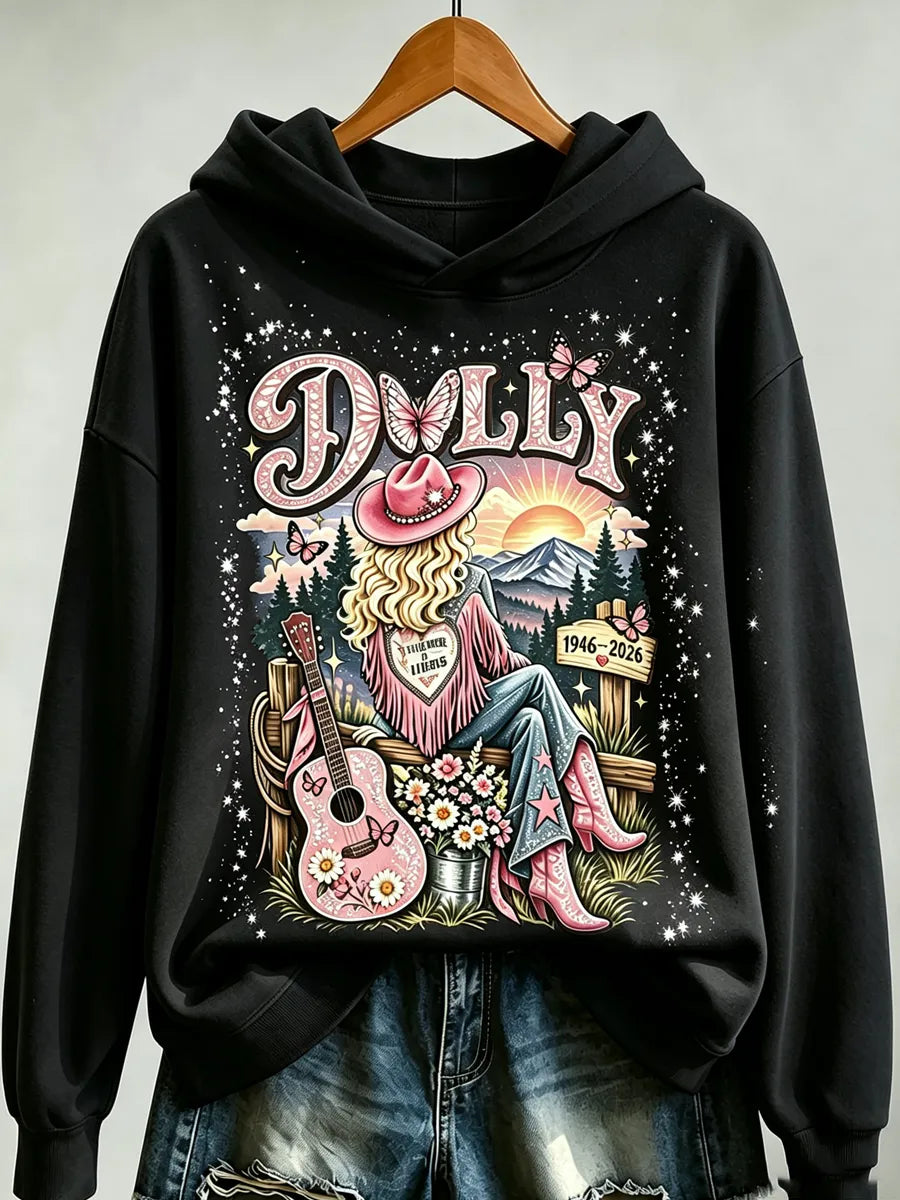 Women's The Queen of Country Print Casual Hoodie
