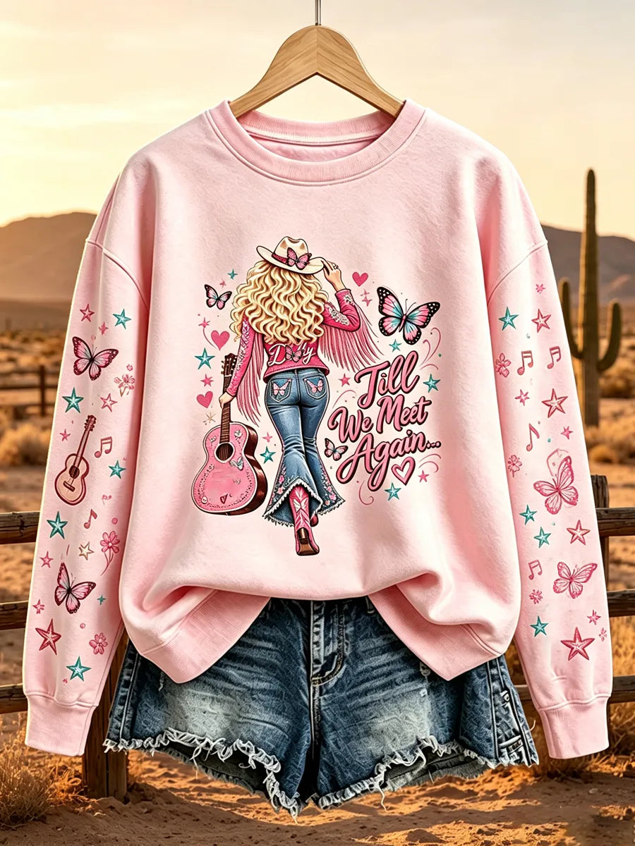 Women'S Commemorative Printed Round Neck Hoodie