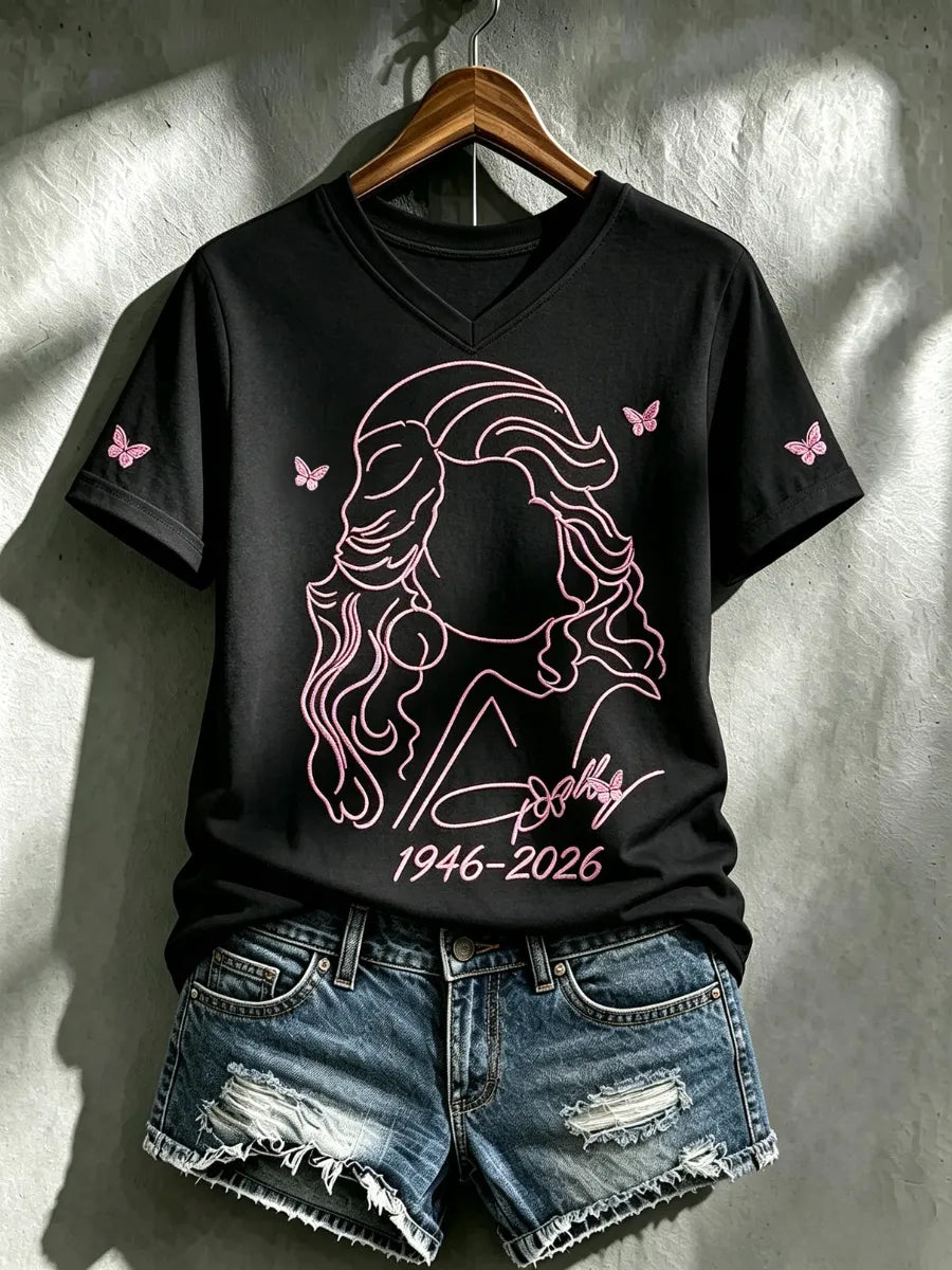 Women's Commemorative Print V-Neck T-Shirt