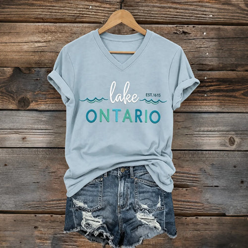 1615 Lake Ontario Printed Women's Short-sleeve T-shirt