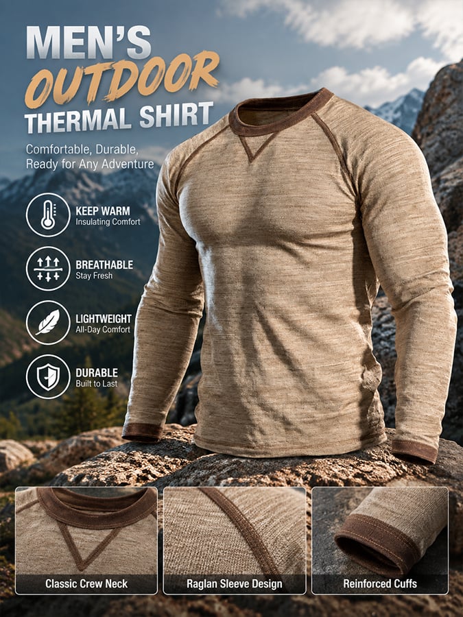 Men's Retro Comfortable Color-Block Crew Neck T-Shirt