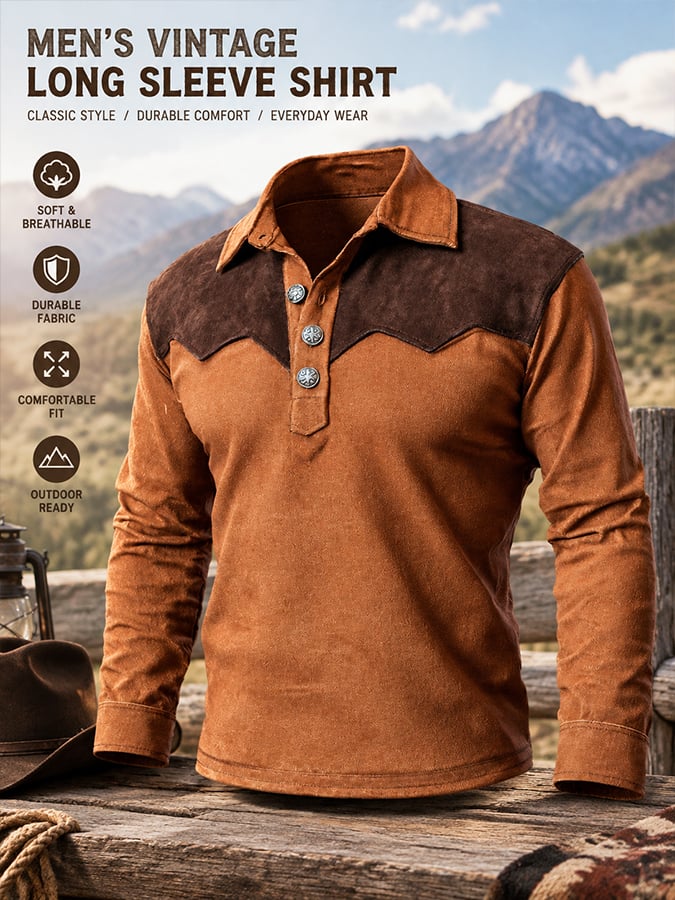 Men's Vintage Comfortable Henley T-Shirt