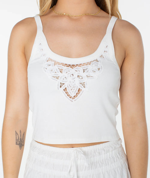 Lace Cutout Halter Top