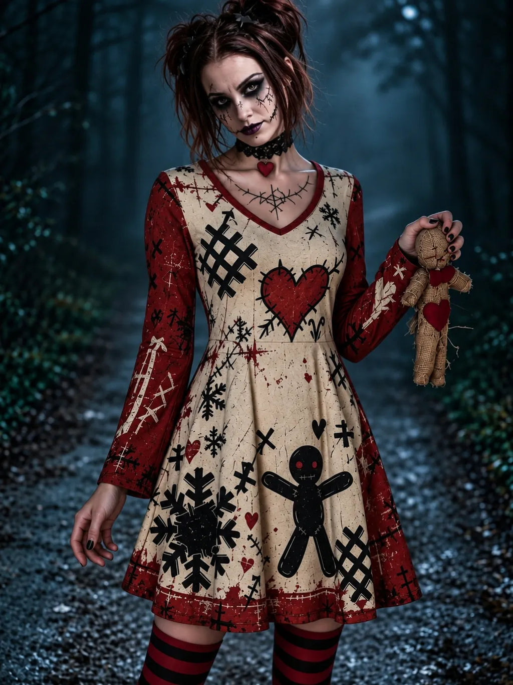Women's Halloween Voodoo Doll Cosplay Dress