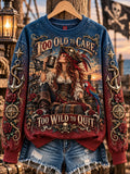 Women's Old Salt Pirate Queen Art Print Casual Sweatshirt