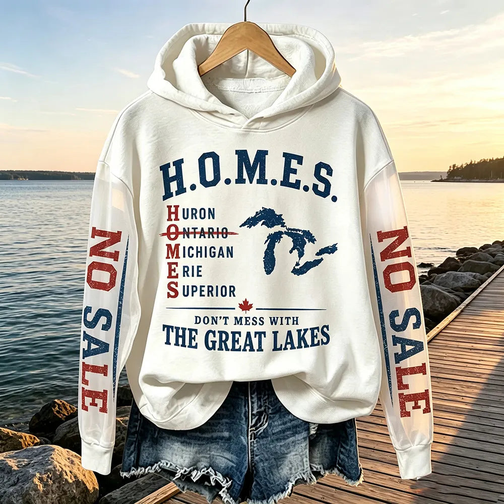 Women's Vintage Canada Lake Ontario Print Hoodie