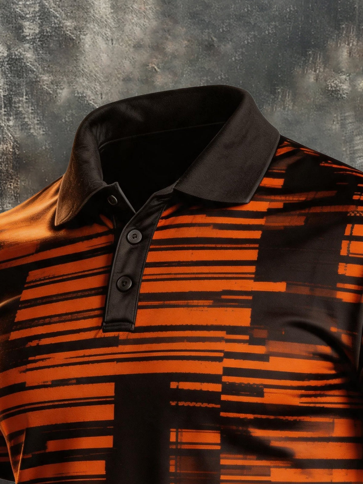 Men's Retro Color-Block Short-Sleeve Polo Shirt