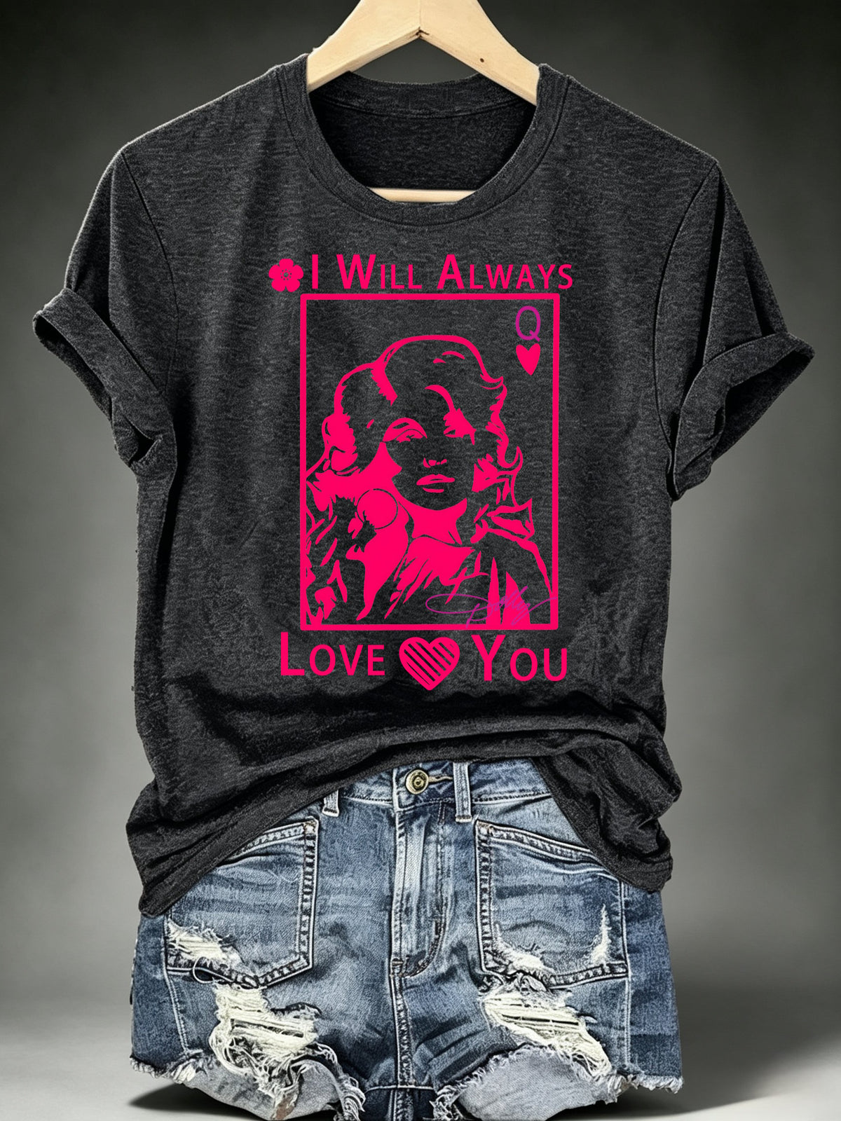 Women's Queen of Hearts Shirt Country Music Graphic Tee