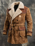 Men's Stylish Vintage-Style Faux Suede Mid-Length Trench Coat