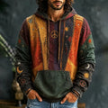 Men's Color Block Star Moon Peace Print Hoodies
