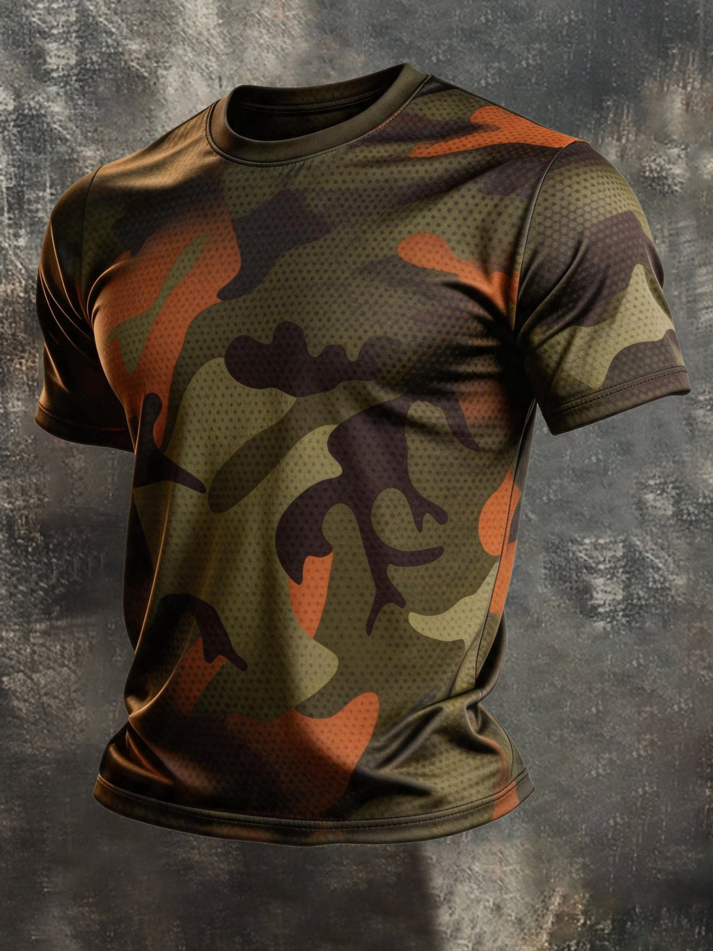 Men's Retro Color-Block Crew-Neck Short-Sleeve T-Shirt