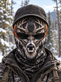 🦌 Woodland Stag Hunting-Themed Face Mask
