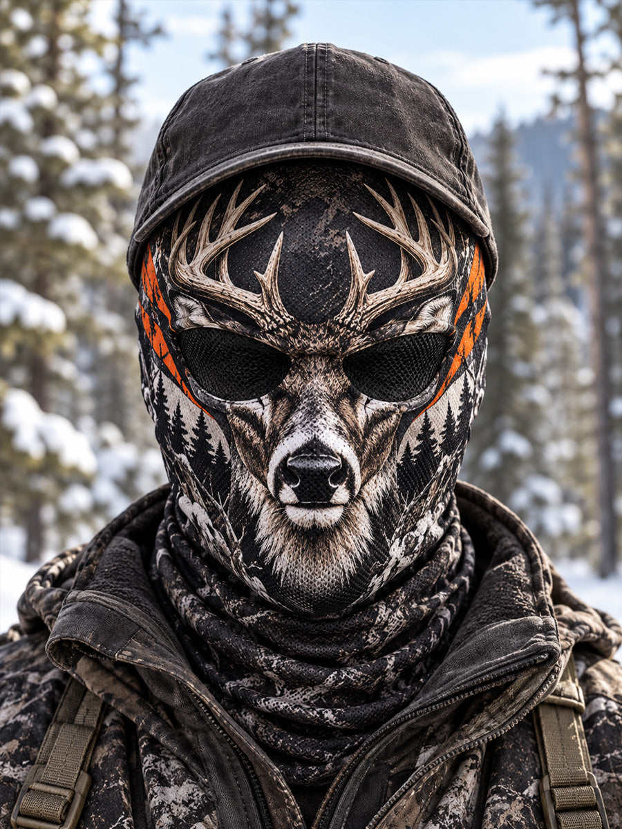 🦌 Woodland Stag Hunting-Themed Face Mask