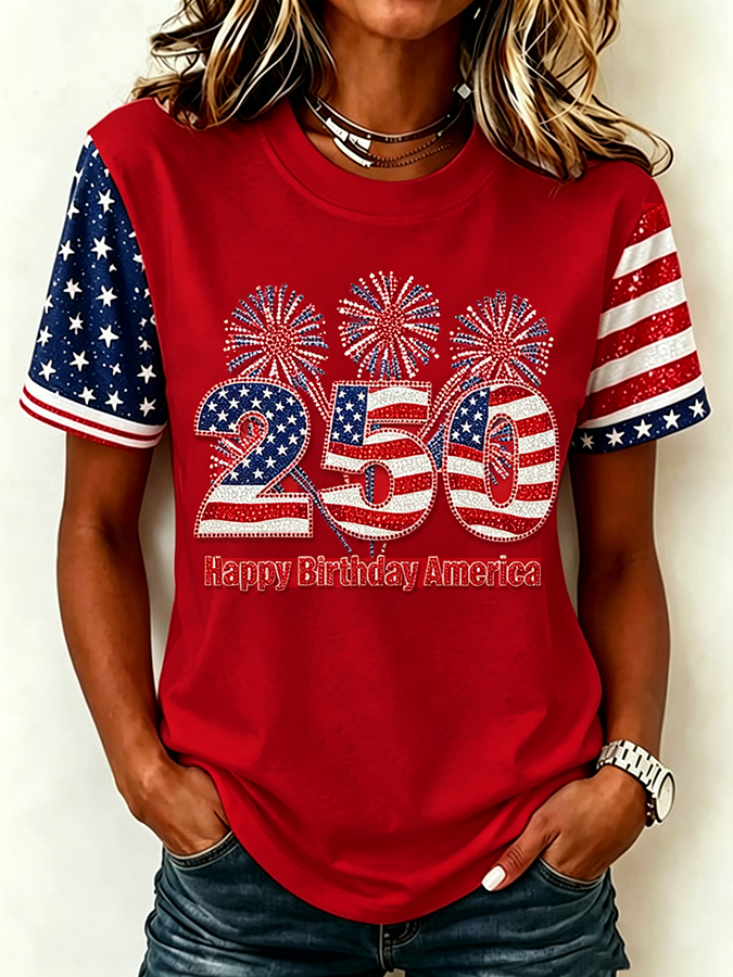Women'S Casual Patriotic T-Shirt