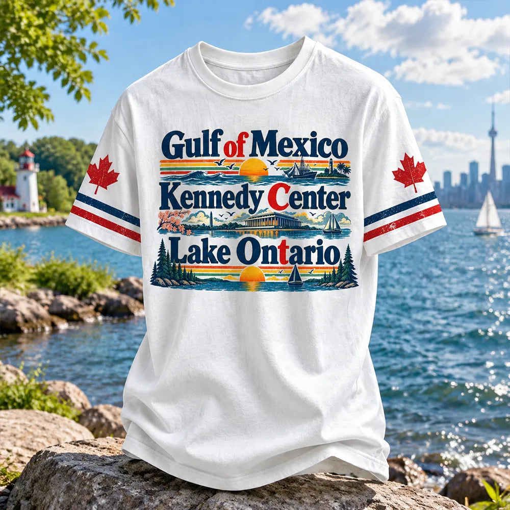 Men's Gulf Of Mexico Kennedy Center Lake Ontario Casual Crewneck T-shirt
