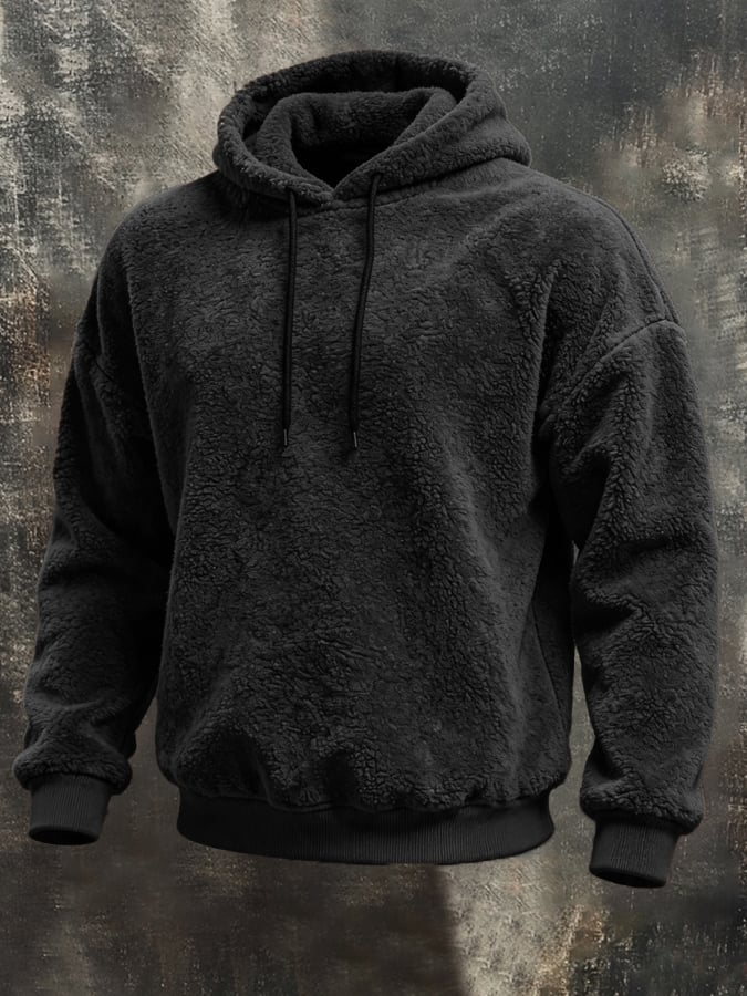 Men's Retro Warm Coral Fleece Hoodie