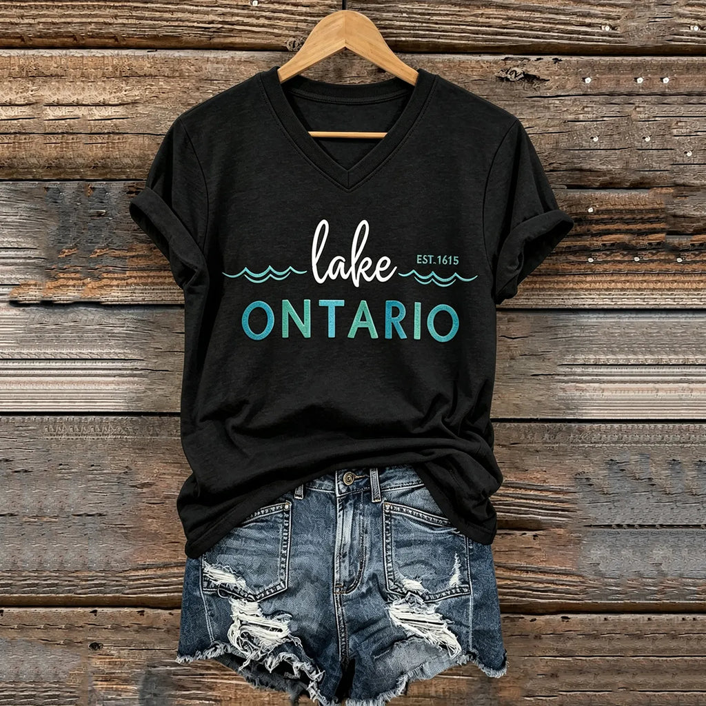 1615 Lake Ontario Printed Women's Short-sleeve T-shirt