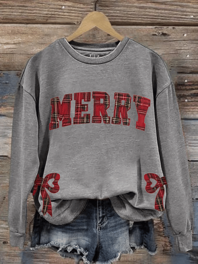 Women's Merry Christmas Printed Sweatshirt