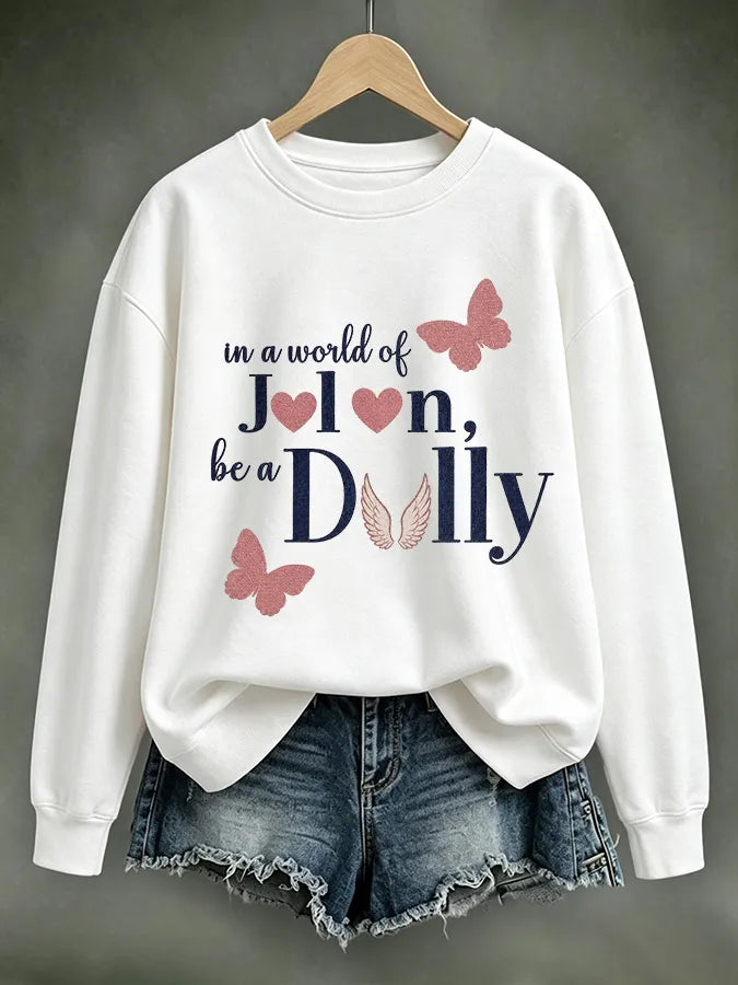 Women'S Commemorative Printed Round Neck Hoodie