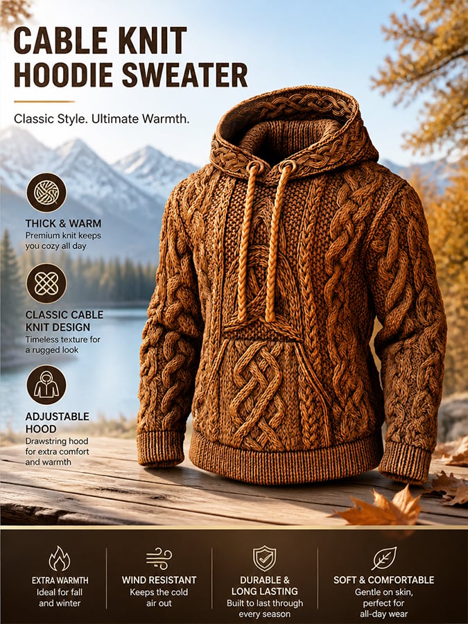 Men’s Vintage-Style Comfortable Knitted Sweater/Sweatshirt