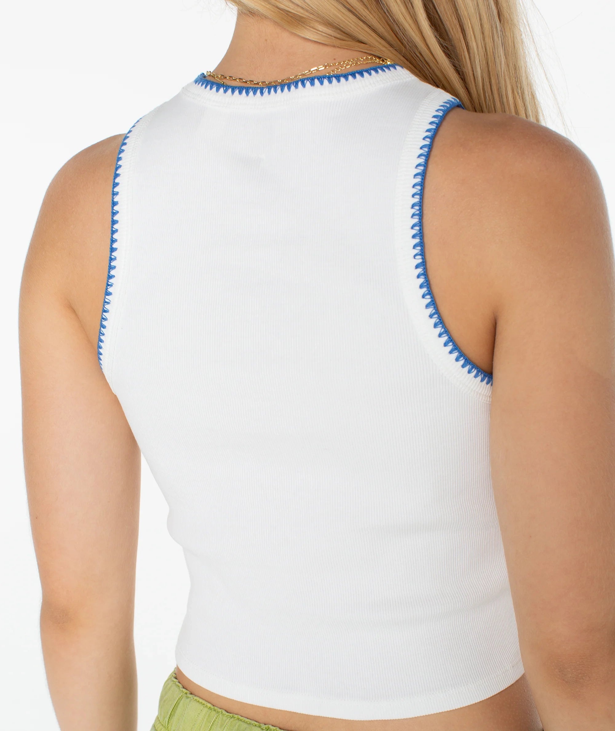 High-Neck Fitted Solid Color Vest