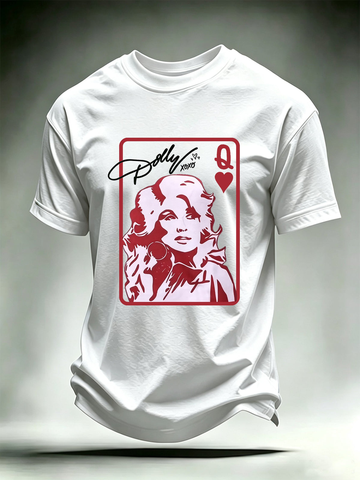 Men's Queen of Hearts Shirt Country Music Graphic Print T-Shirt