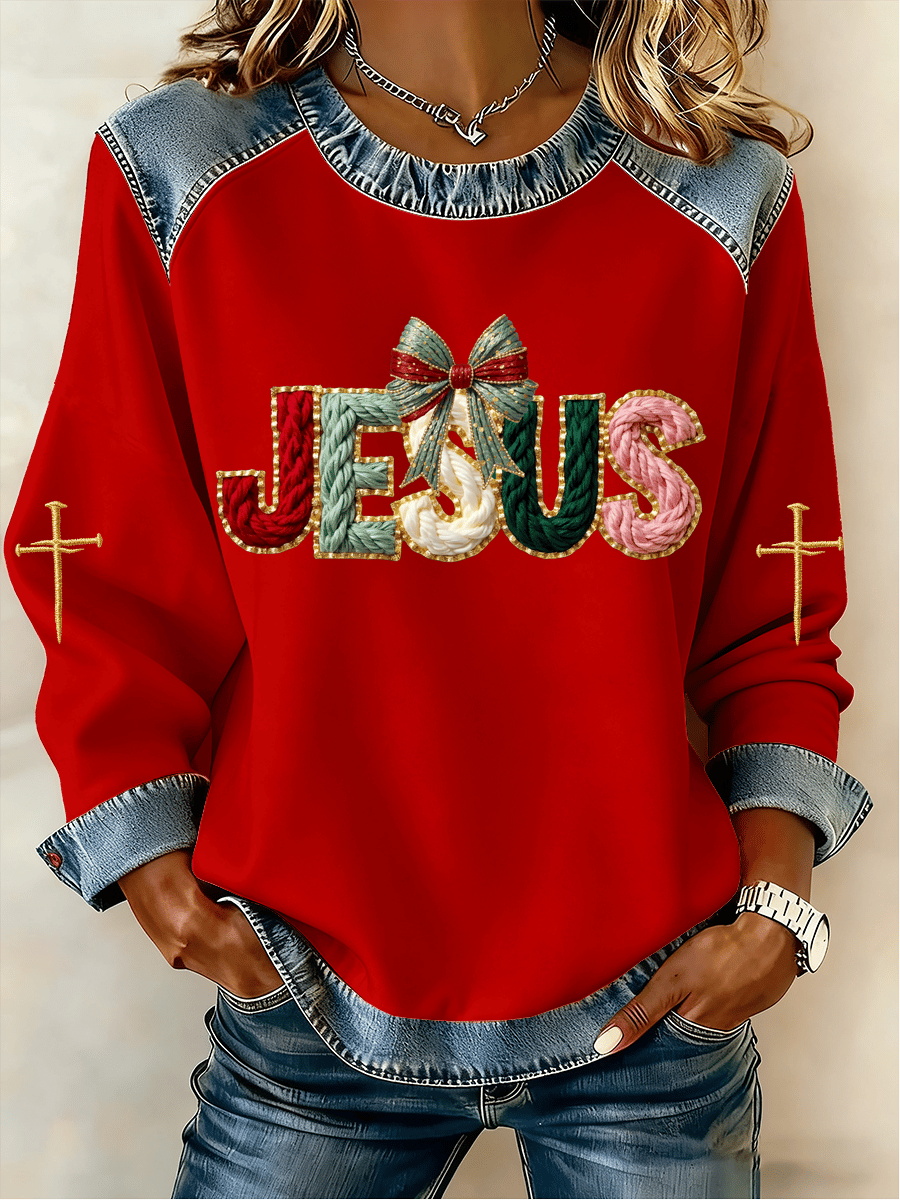 Women's Christmas Faith Print Sweatshirt