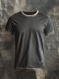 Men's retro washed casual round neck short sleeve t-shirt