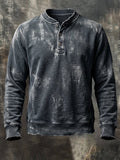 Men's Vintage Comfort Henley Sweatshirt