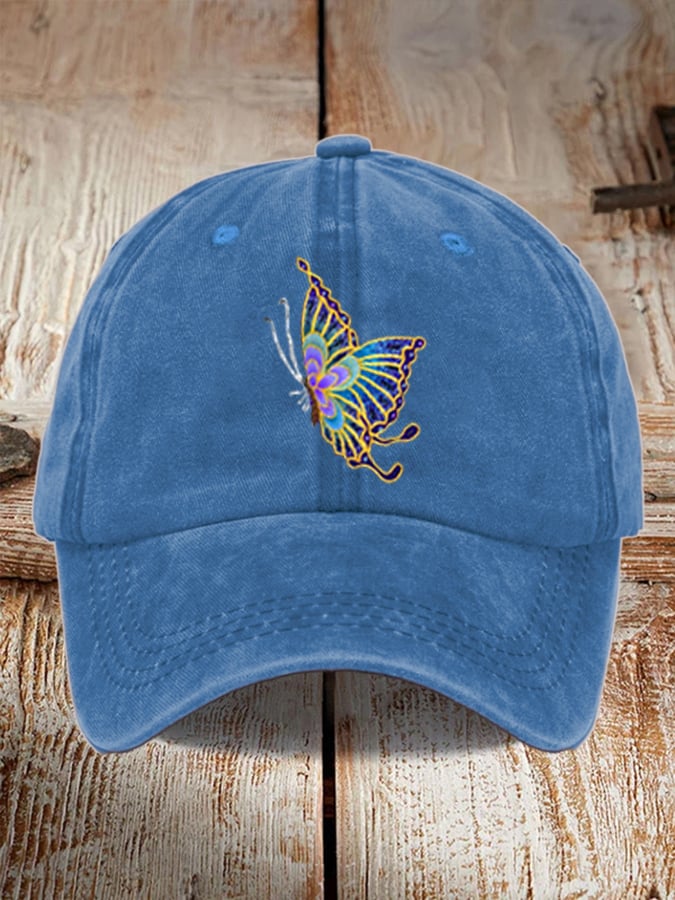 Unisex Distressed Washed Cotton Alzheimer's Awareness Printed Hat