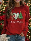 Women's Faith Love Christmas Print Crew Neck Sweatshirt