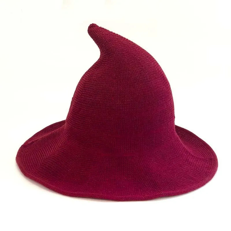 Halloween Solid Color Knitted Wizard Hat