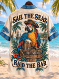 Sail the Seas, Raid the Bar Pirate Parrot Tropical Shirt