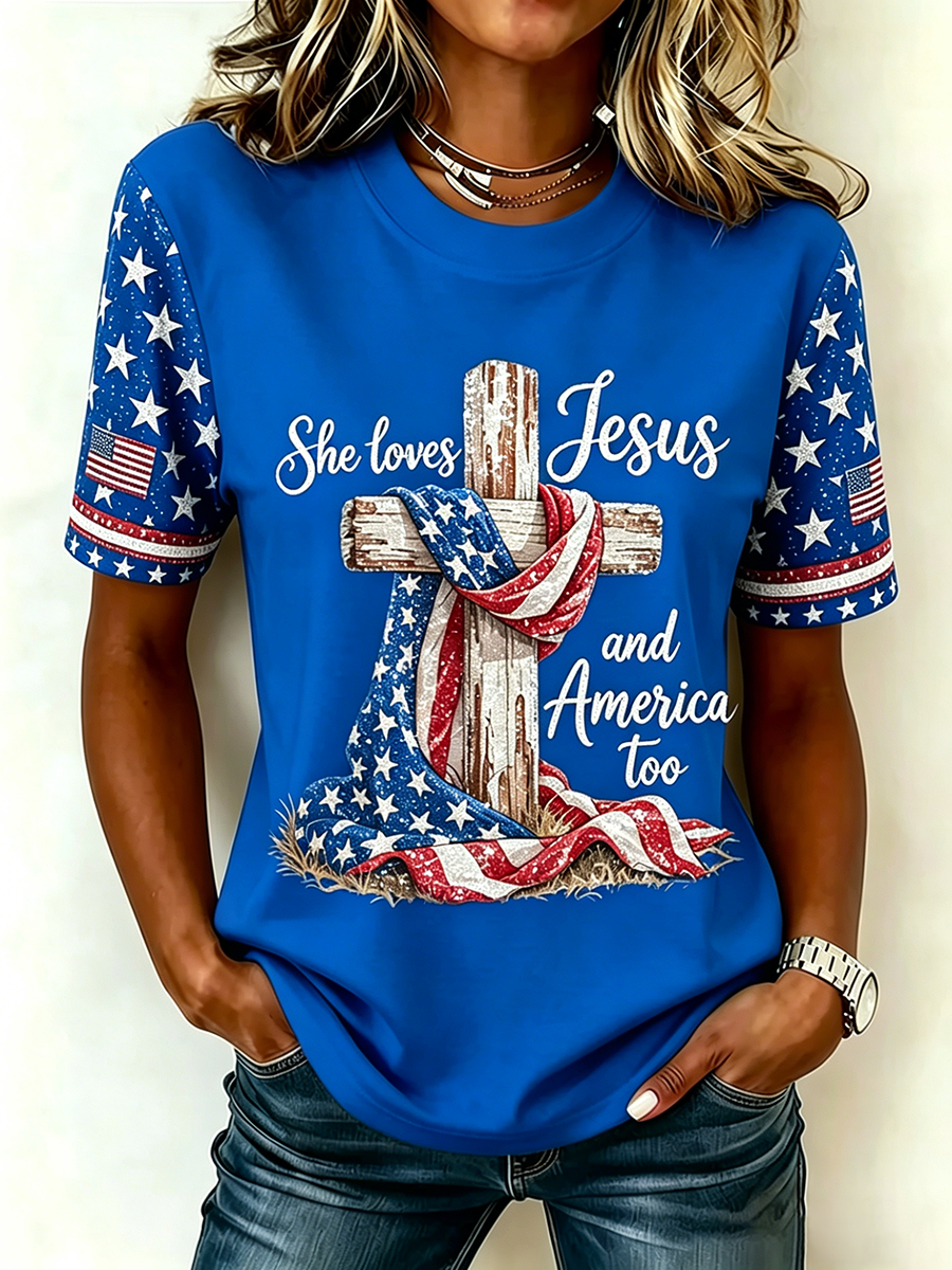 250Th Anniversary Commemorative Faith Glitter Printed Round Neck Top In The United States