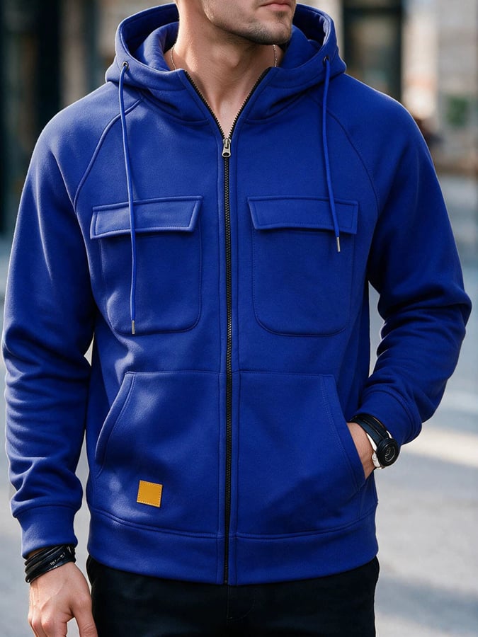 Men's Vintage Outdoor Multi-Pocket Hooded Jacket