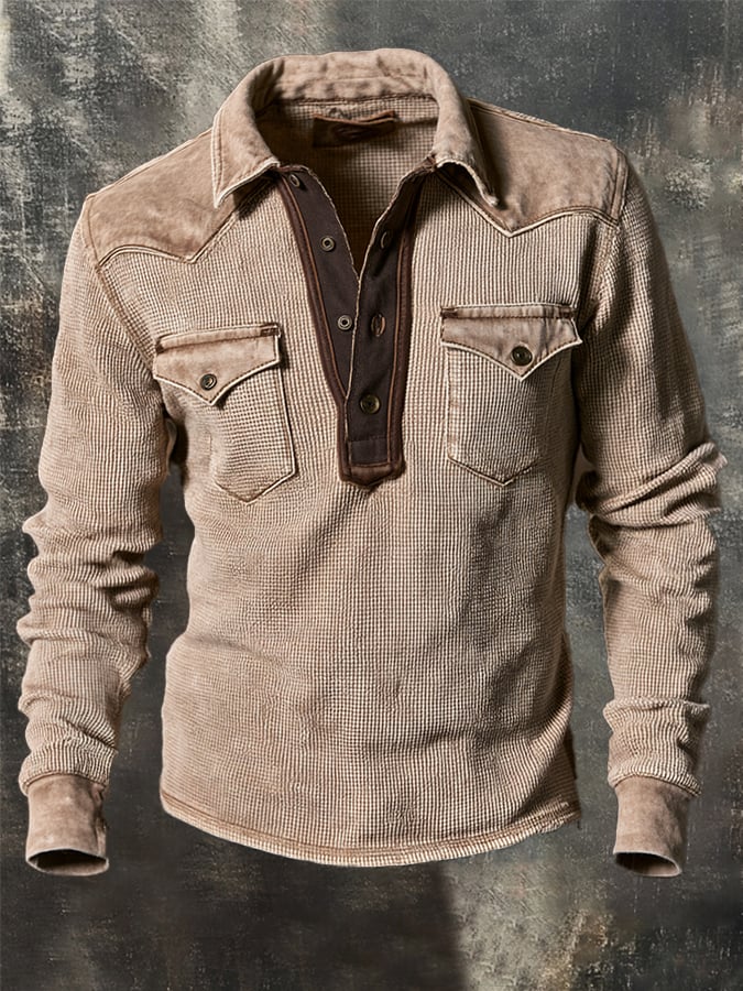 Men's Vintage Comfortable Henley T-Shirt