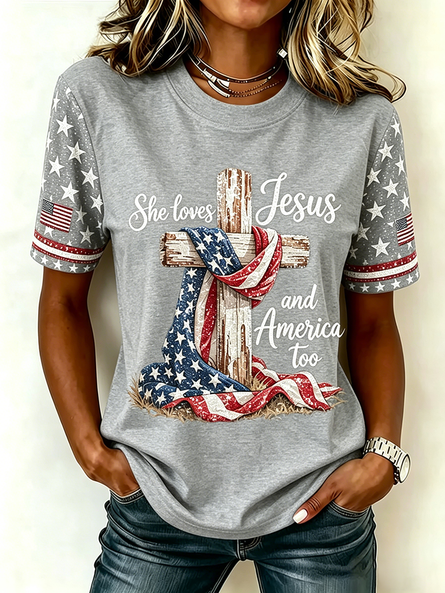 250Th Anniversary Commemorative Faith Glitter Printed Round Neck Top In The United States
